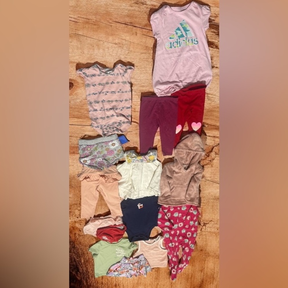 Girls Mixed Clothing Lot of 15pc Size 12 months. Various brands.